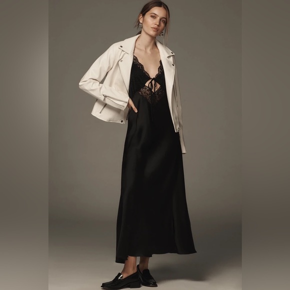 NWOT Anthropologie The Saige Faux-Leather Moto Jacket in Ivory - Picture 2 of 15